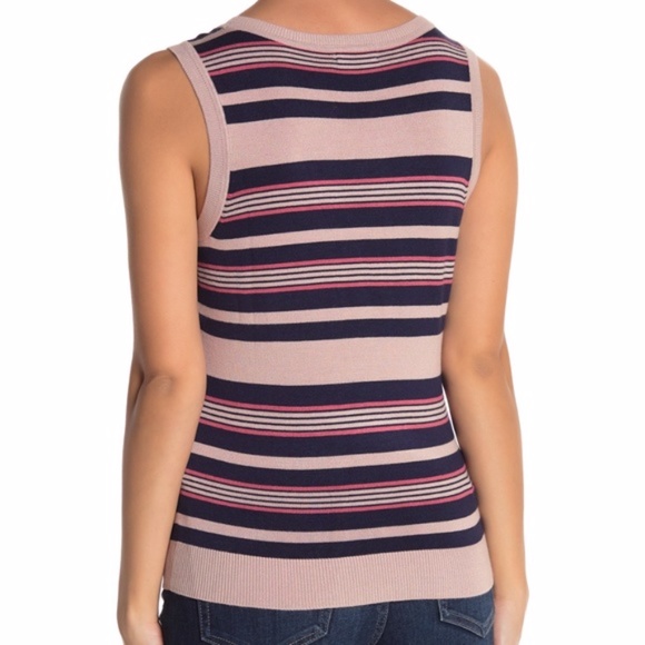 Halogen Stripe Crew Neck Knit Tank Top Size L - Picture 11 of 11